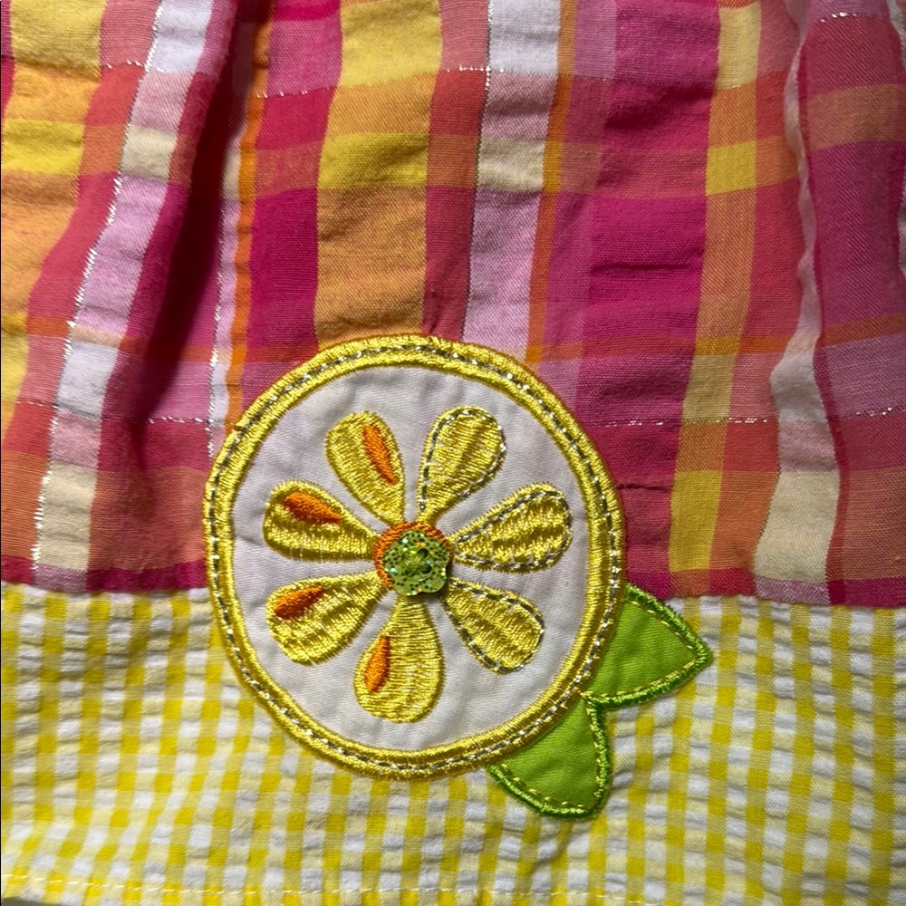 Youngland Pink and Yellow Plaid Dress 18 month - Picture 4 of 7